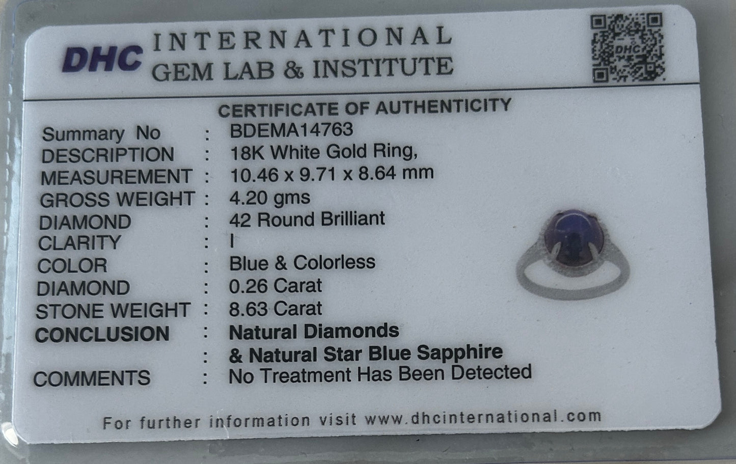 Beautiful 8.63 CT Unheated Ceylon Star Blue Sapphire With Natural Diamonds & 18k Gold