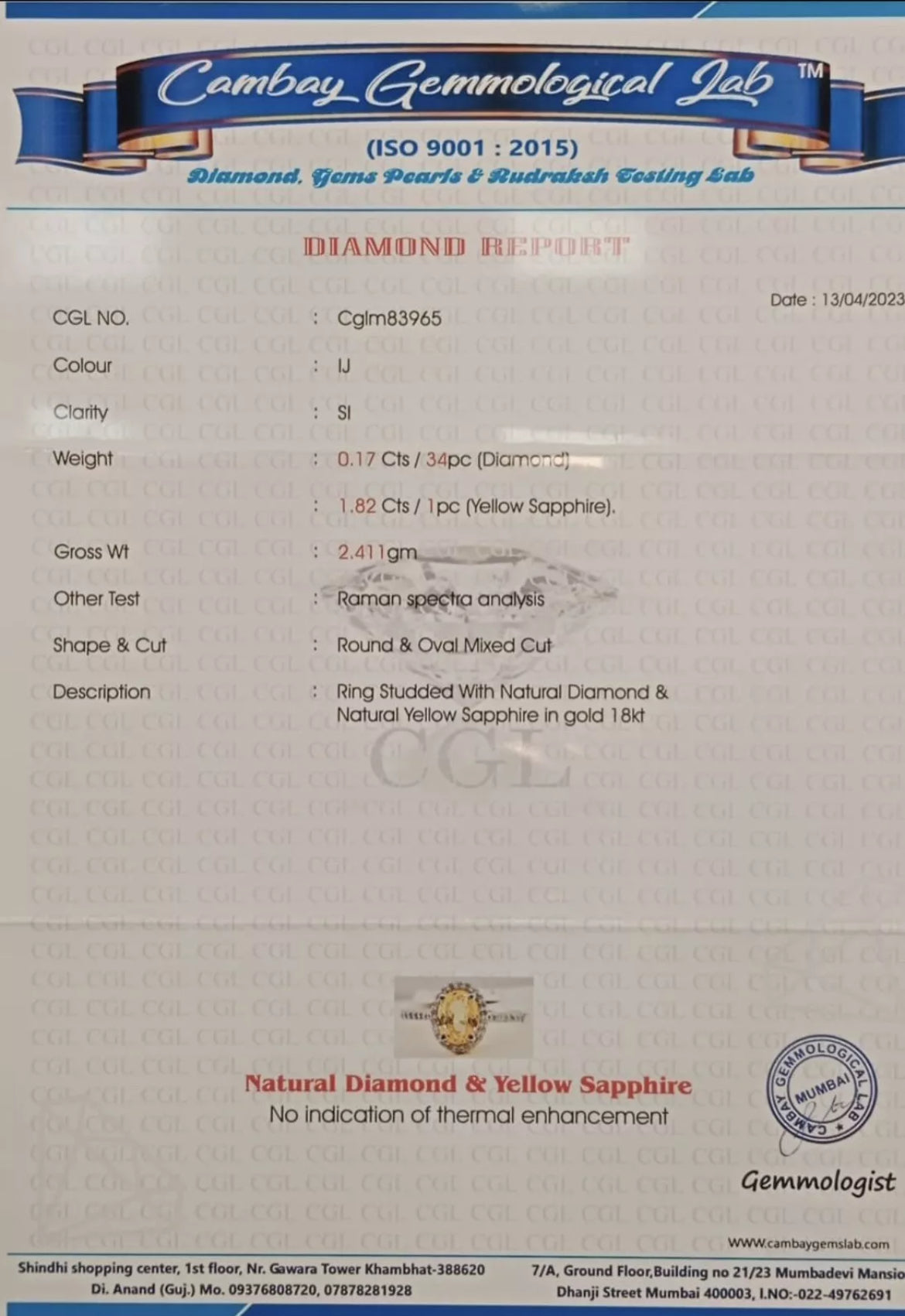 Beautiful Unheated Untreated Natural Ceylon yellow Sapphire Diamonds & 18k Gold