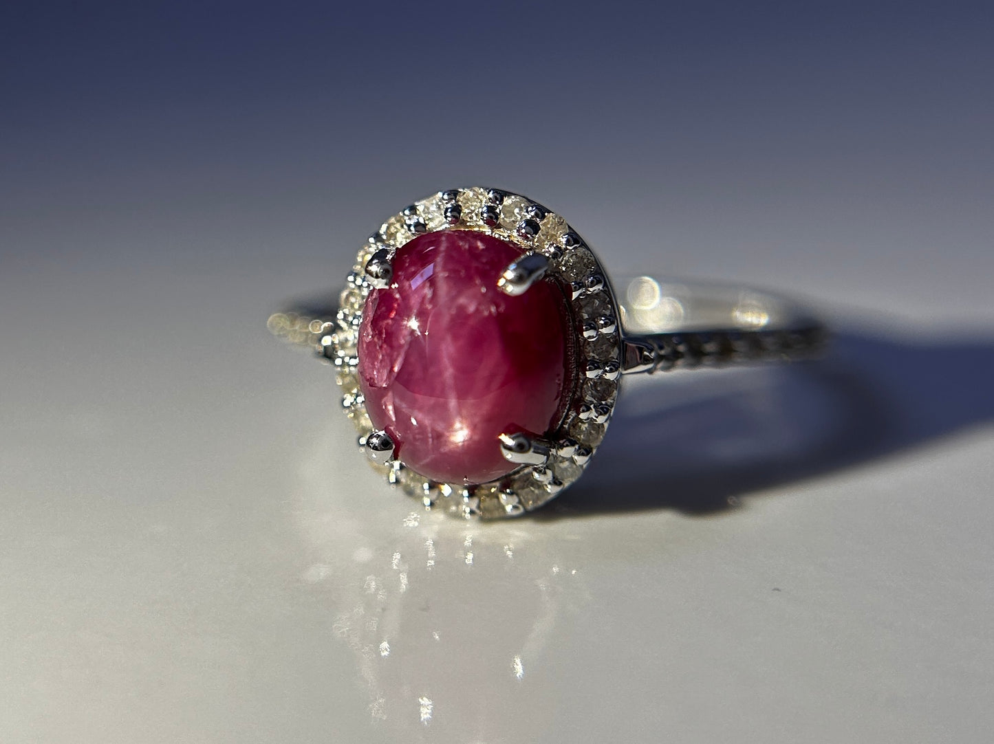 Natural Star Ruby Ring 2.71ct With Natural Diamonds & 18k Gold