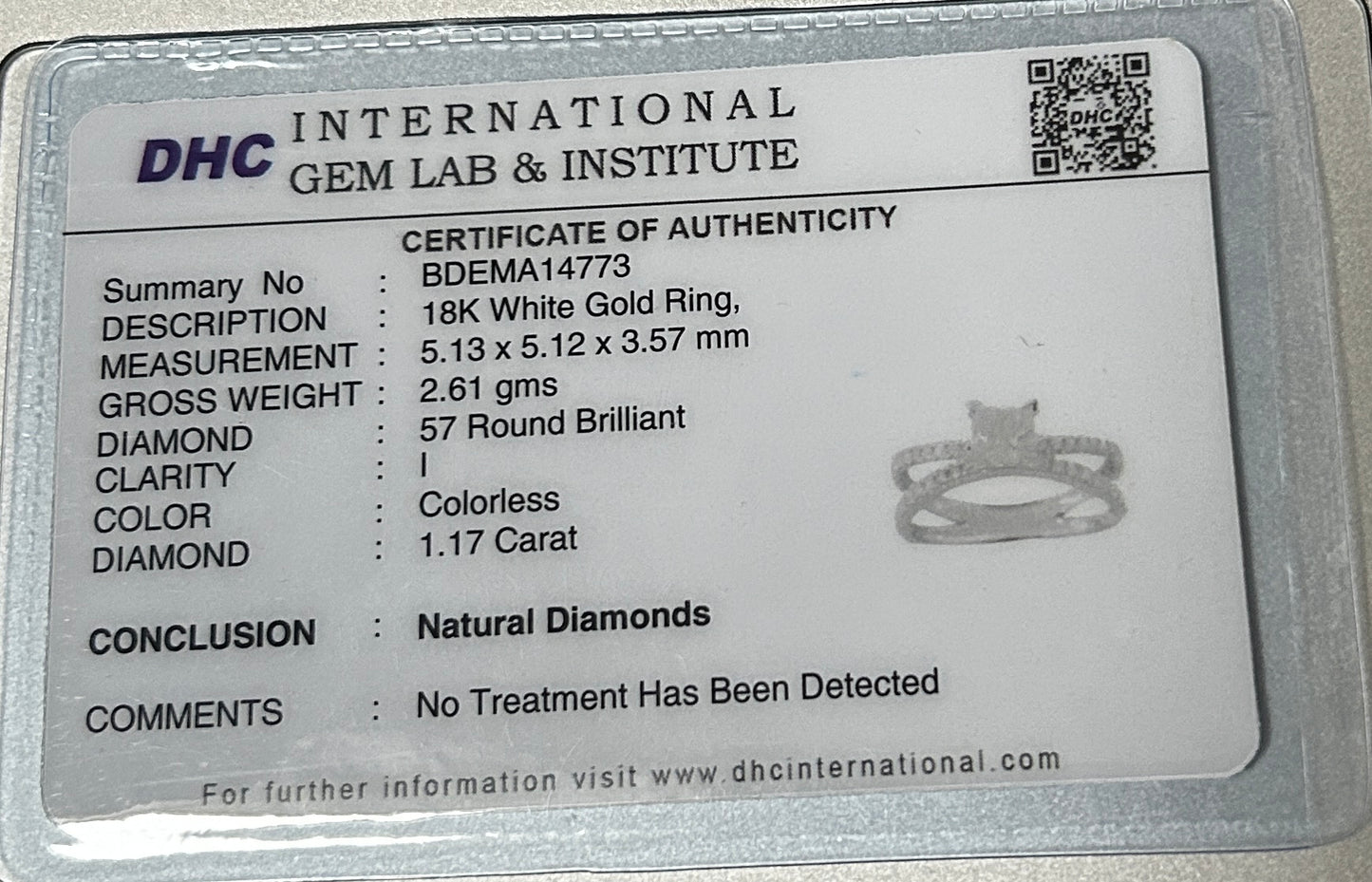 Beautiful 1.17ct Princess Cut Untreated Natural Solitaire Diamond & 18k Gold