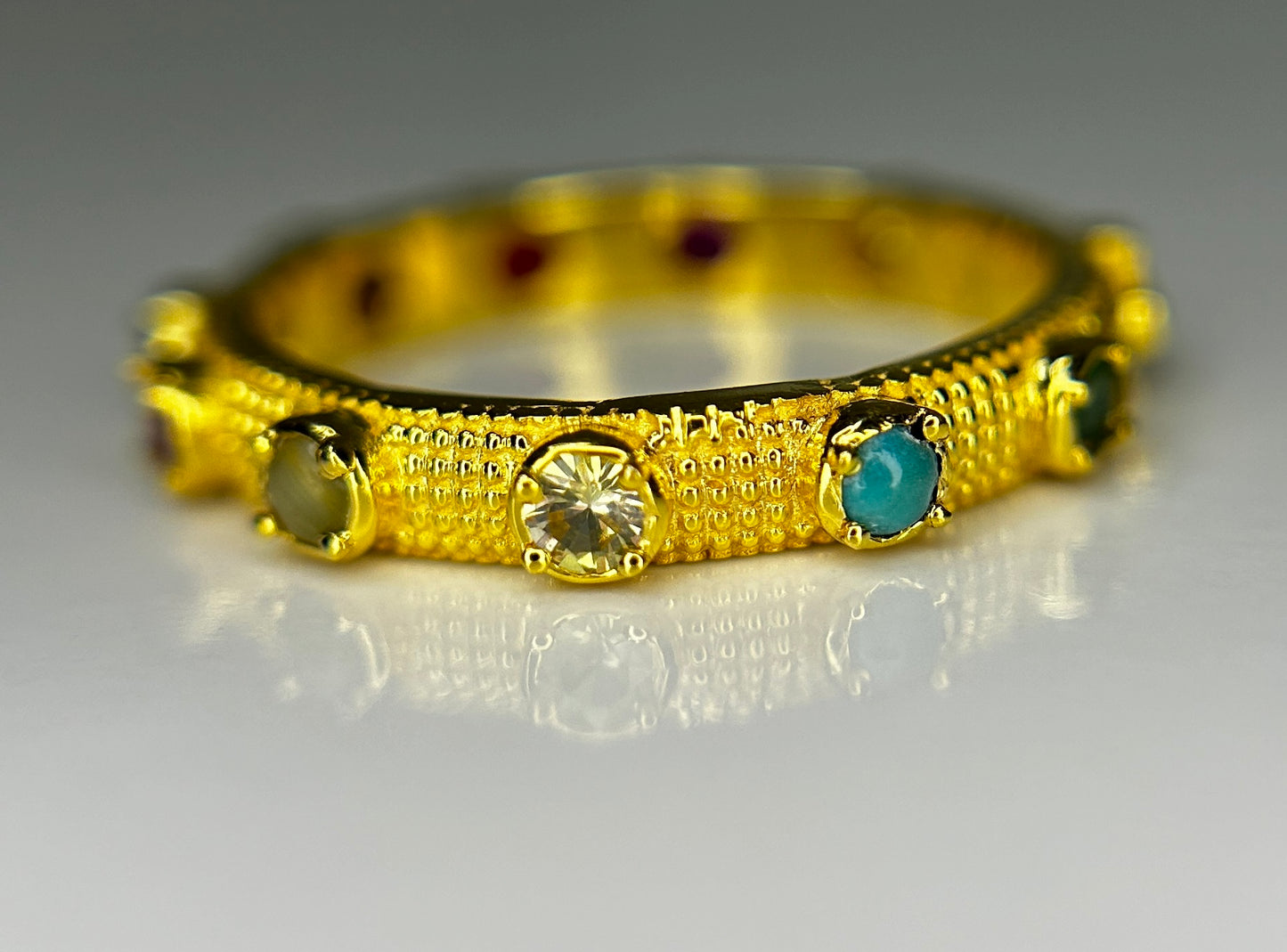 Beautiful Natural Multi Gemstone Rosary & 18k Gold