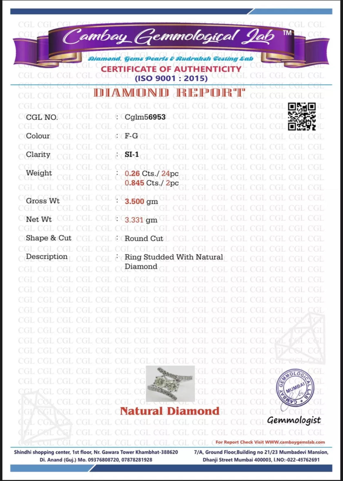 Beautiful Natural 1.15 Carat Diamond Ring With 18k White Gold