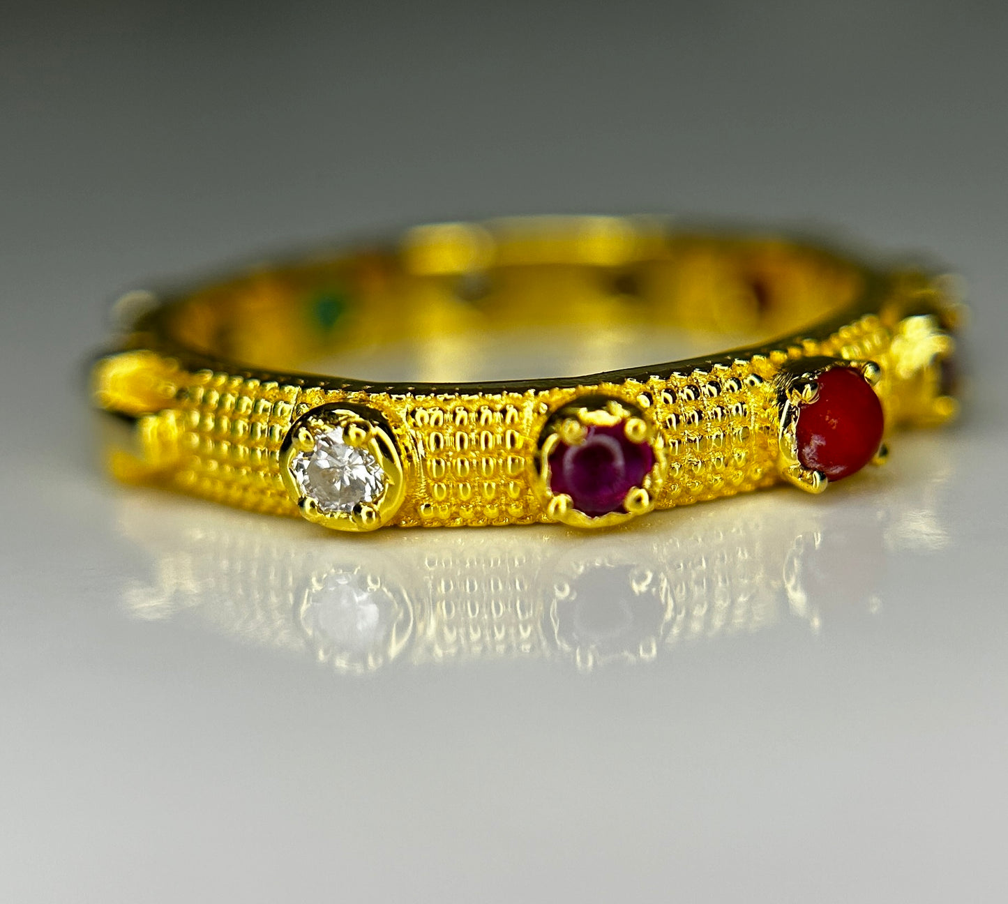 Beautiful Natural Multi Gemstone Rosary & 18k Gold