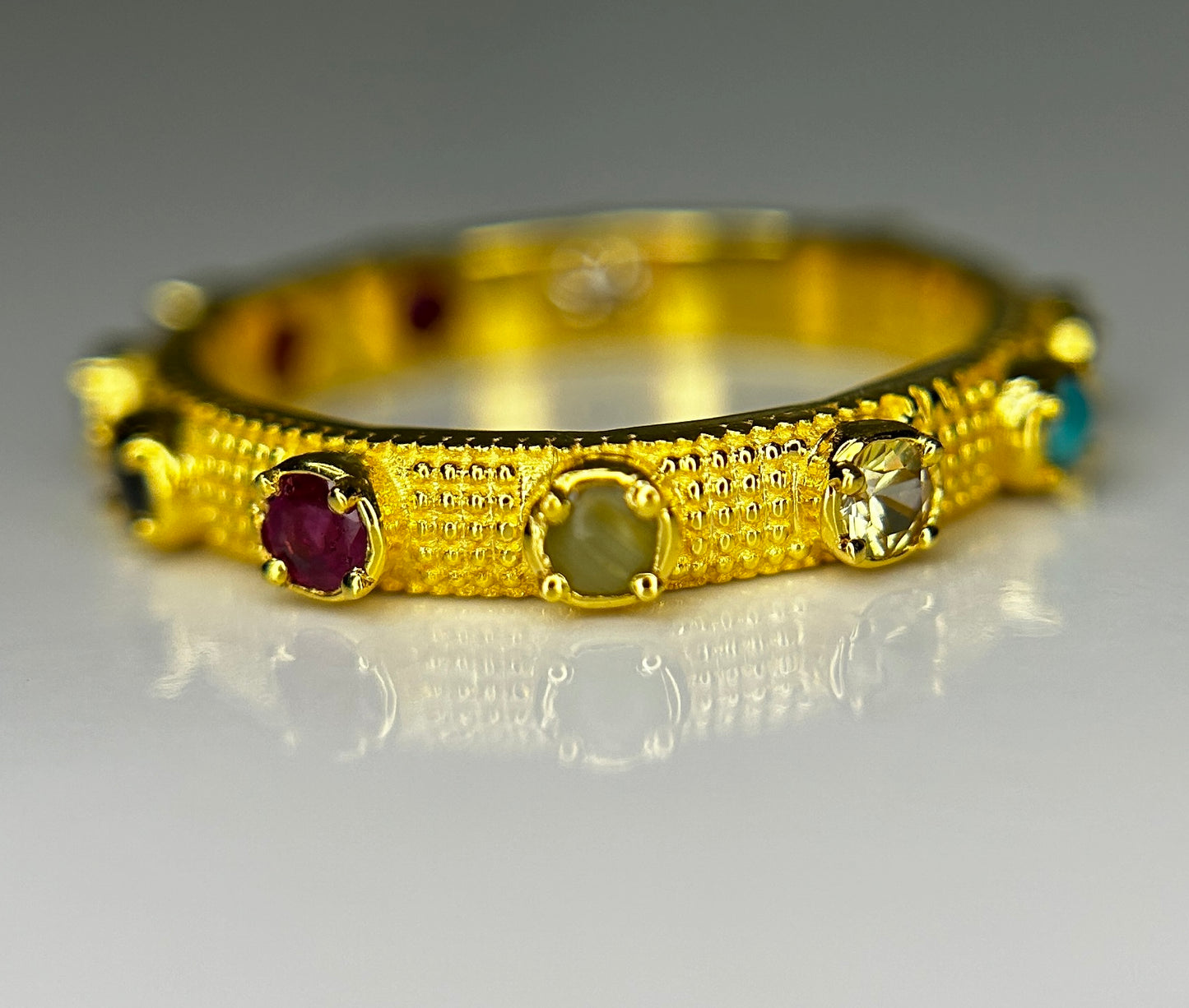 Beautiful Natural Multi Gemstone Rosary & 18k Gold