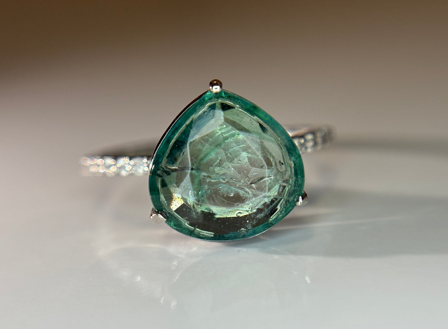 Beautiful 3.17 CT Natural Emerald Ring With Natural Diamonds & Platinum 950