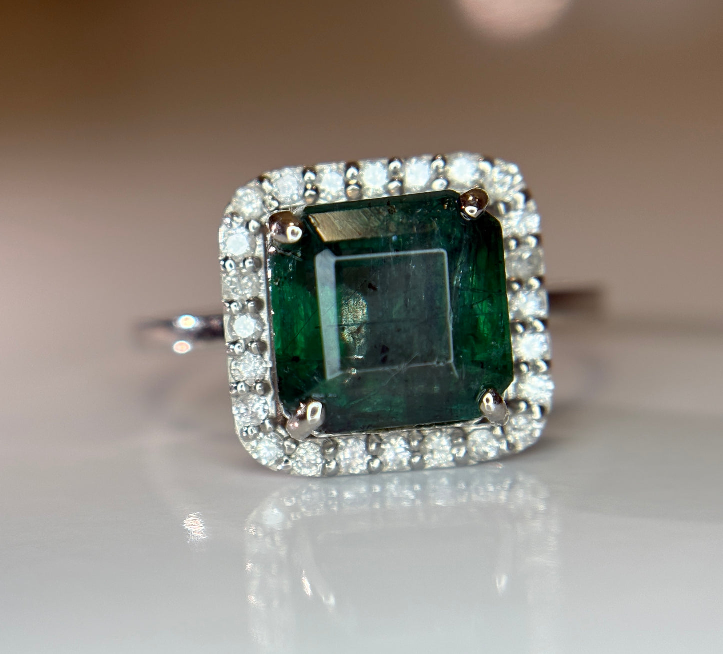 Beautiful 3.88 CT Natural Emerald Ring With Natural Diamonds & Platinum 950