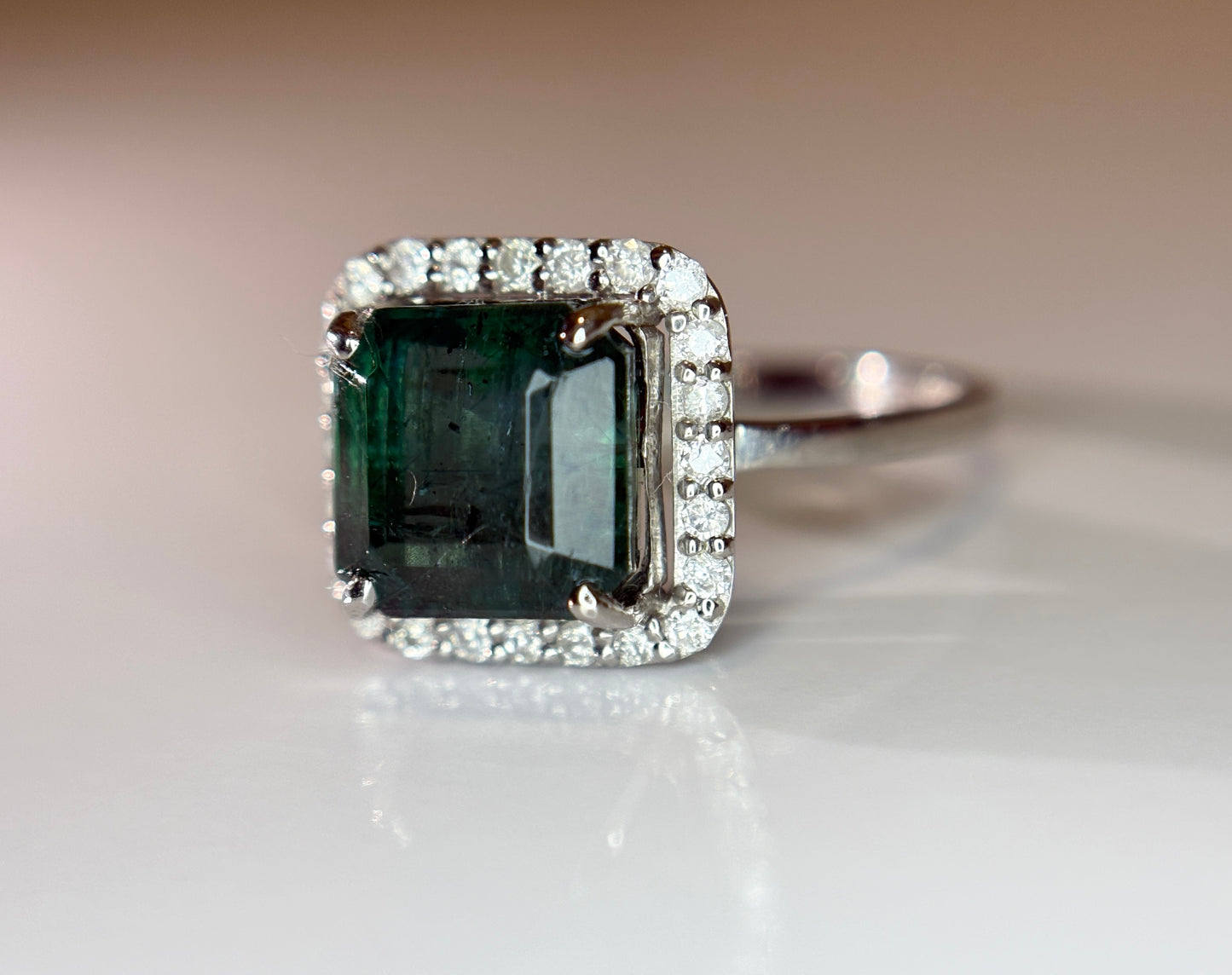 Beautiful 3.88 CT Natural Emerald Ring With Natural Diamonds & Platinum 950