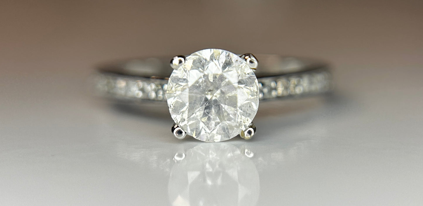 Beautiful 1.21ct Untreated Natural Solitaire Diamond & 18k Gold