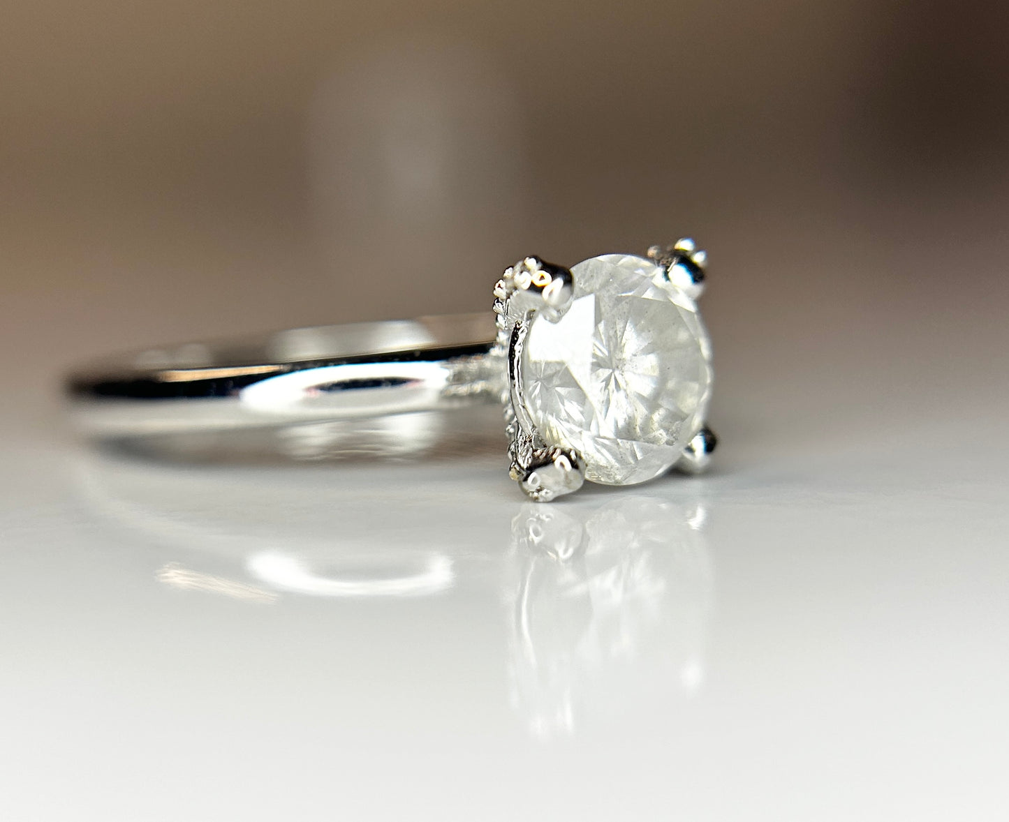 Beautiful 1.19ct Untreated Natural Solitaire Diamond & 18k Gold