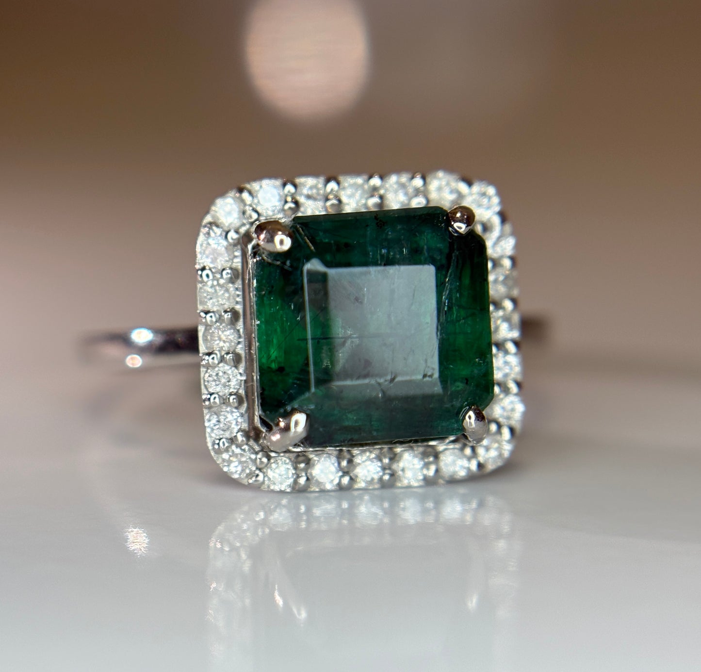 Beautiful 3.88 CT Natural Emerald Ring With Natural Diamonds & Platinum 950