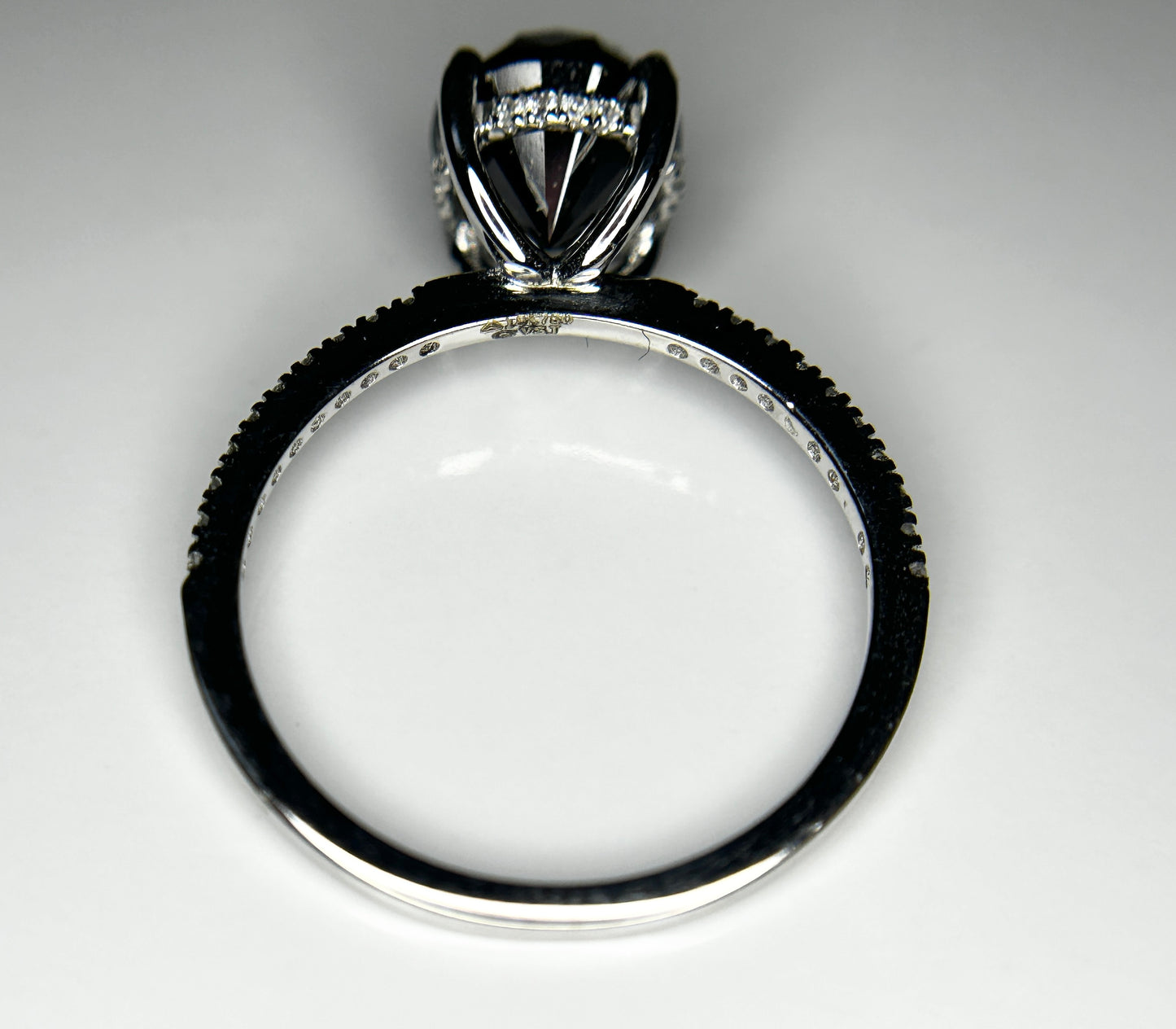 Beautiful Natural 2.78 CT Black Diamond Ring With Natural Diamonds & 18k Gold