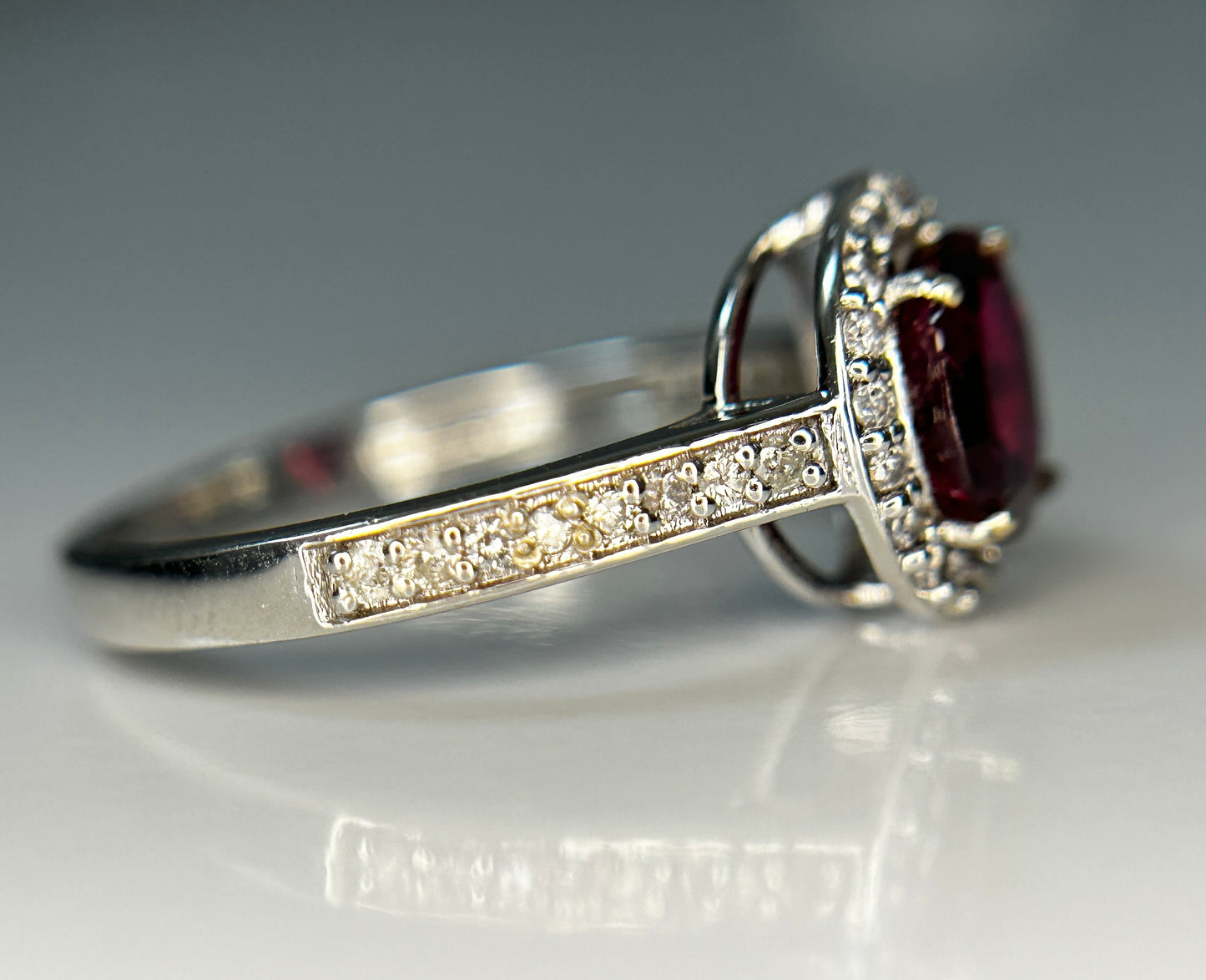 Natural Burma Ruby Unheated/Untreated With Natural Diamonds & 18k Gold