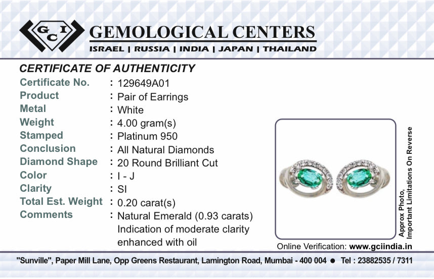 Beautiful 0.93ct Natural Emerald, Diamond Halo Set Stud Earrings In Platinum 950