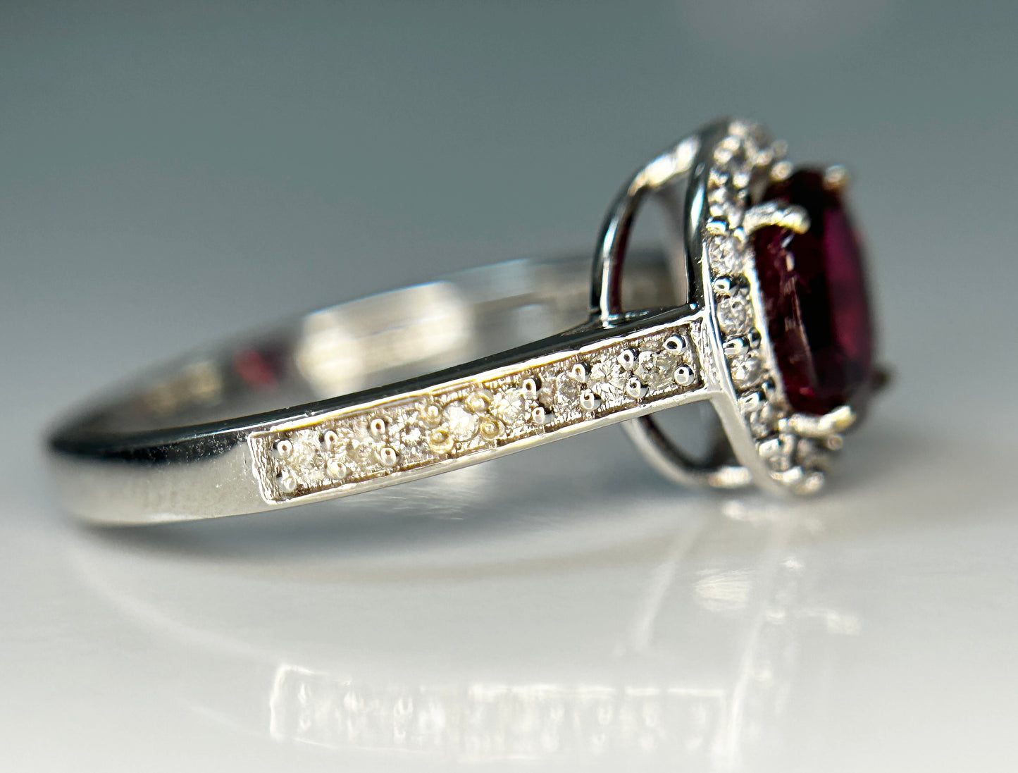 Natural Burma Ruby Unheated/Untreated With Natural Diamonds & 18k Gold