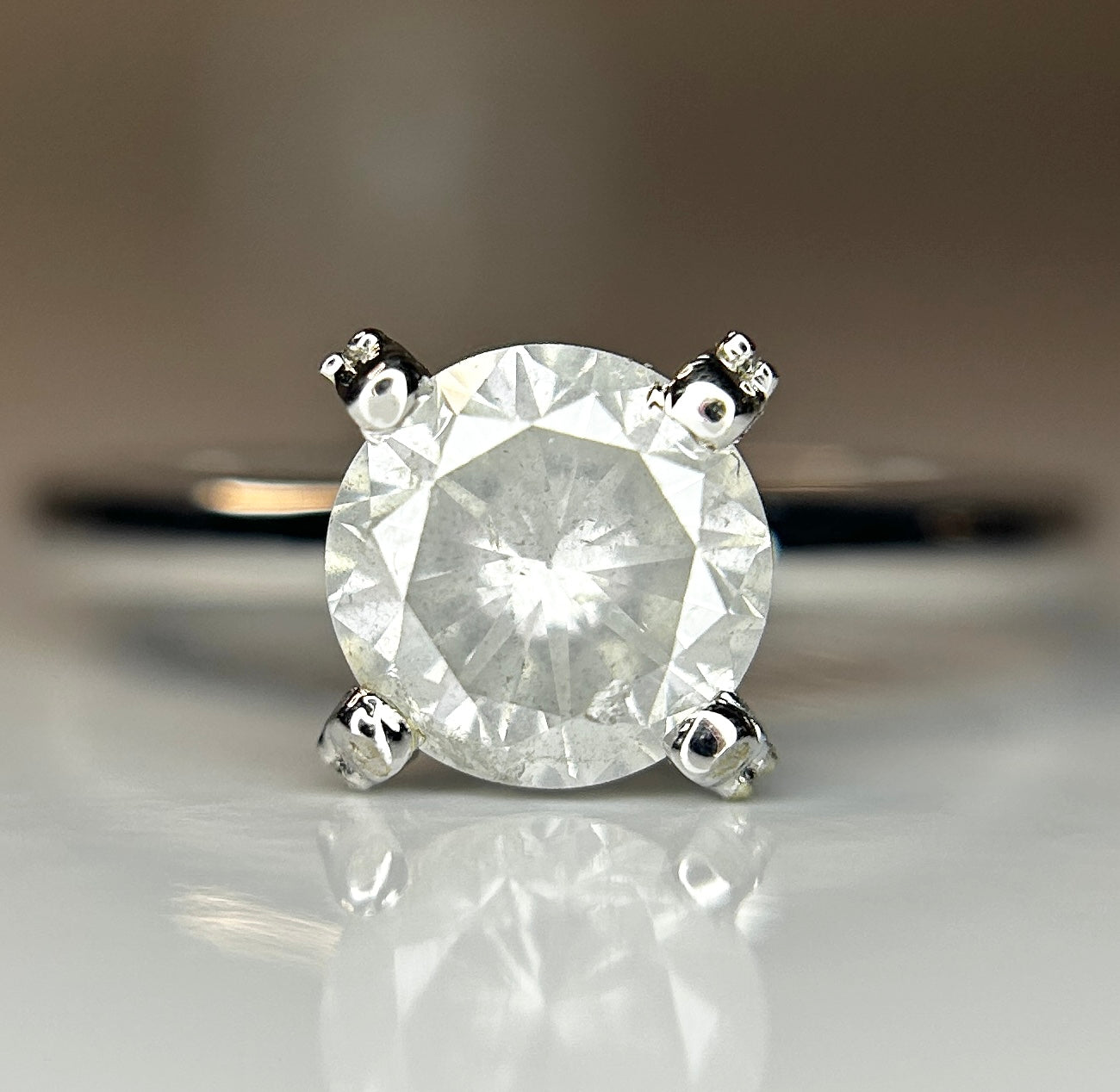 Beautiful 1.19ct Untreated Natural Solitaire Diamond & 18k Gold