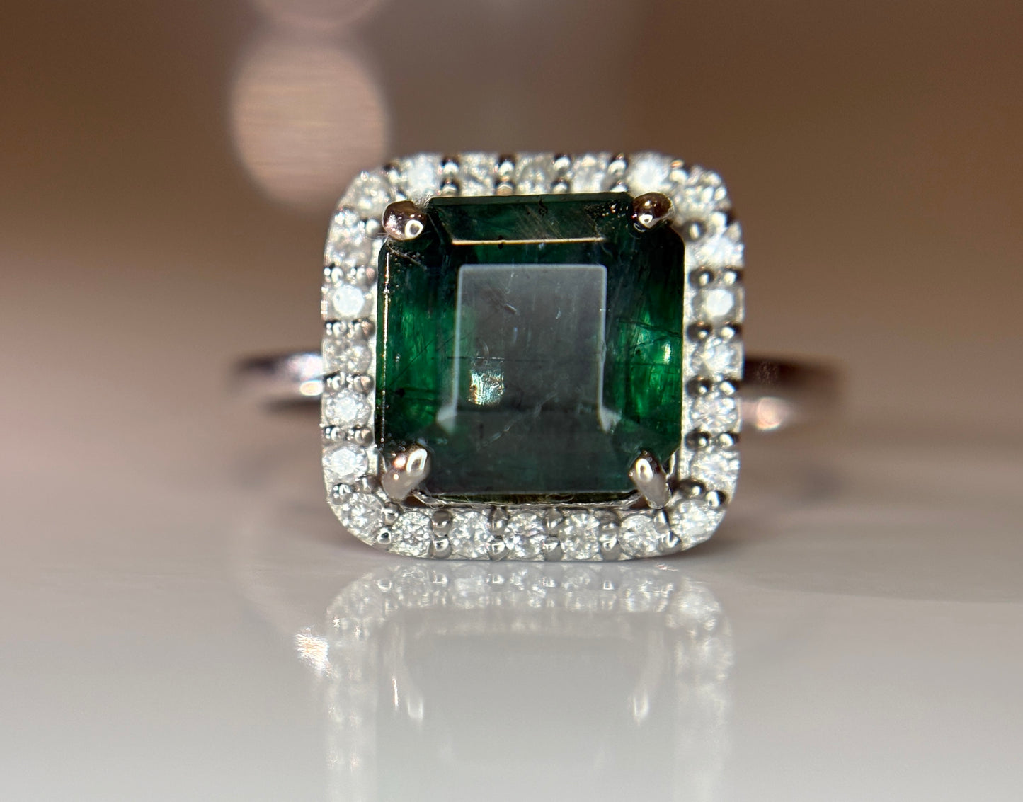 Beautiful 3.88 CT Natural Emerald Ring With Natural Diamonds & Platinum 950