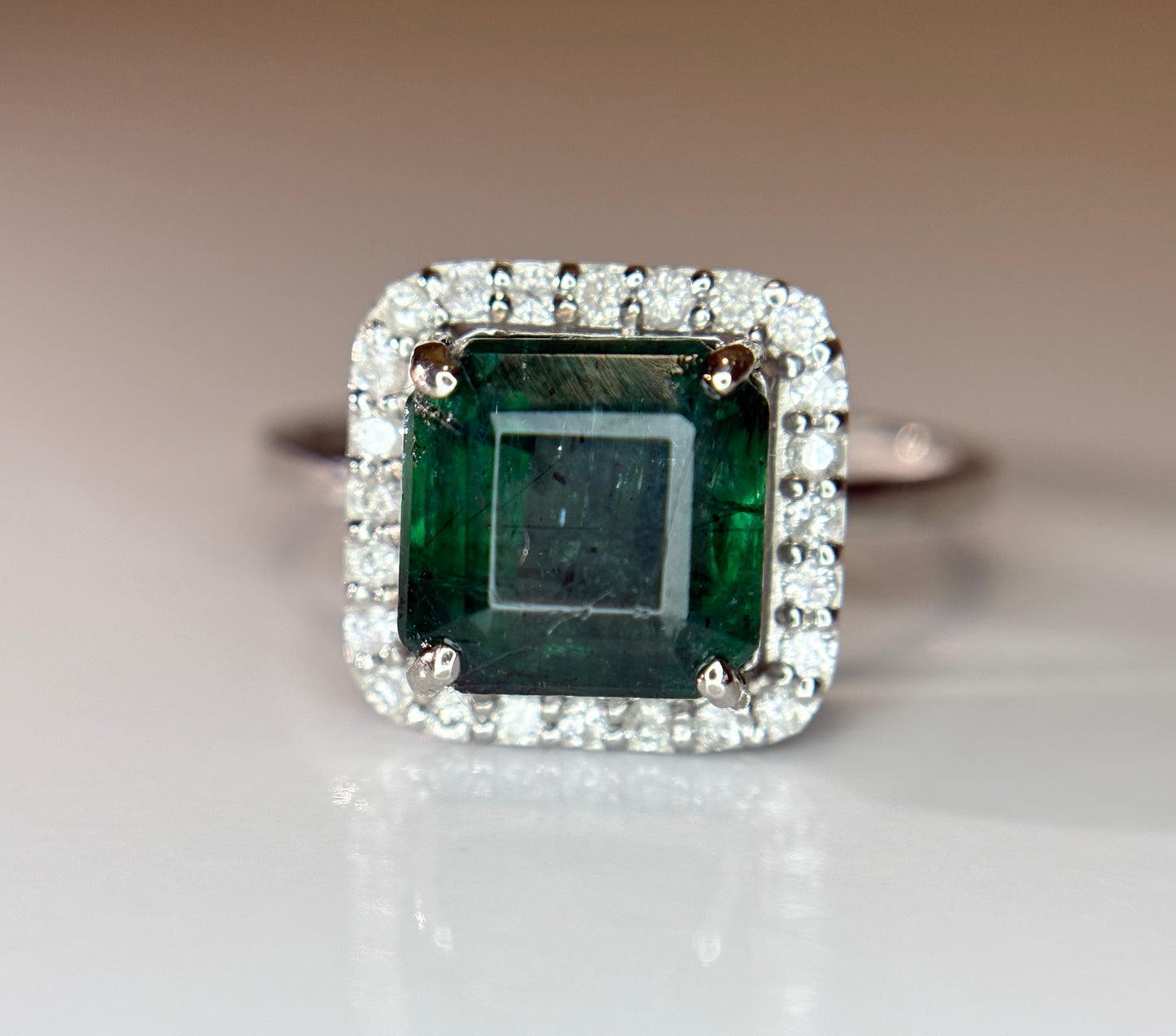Beautiful 3.88 CT Natural Emerald Ring With Natural Diamonds & Platinum 950