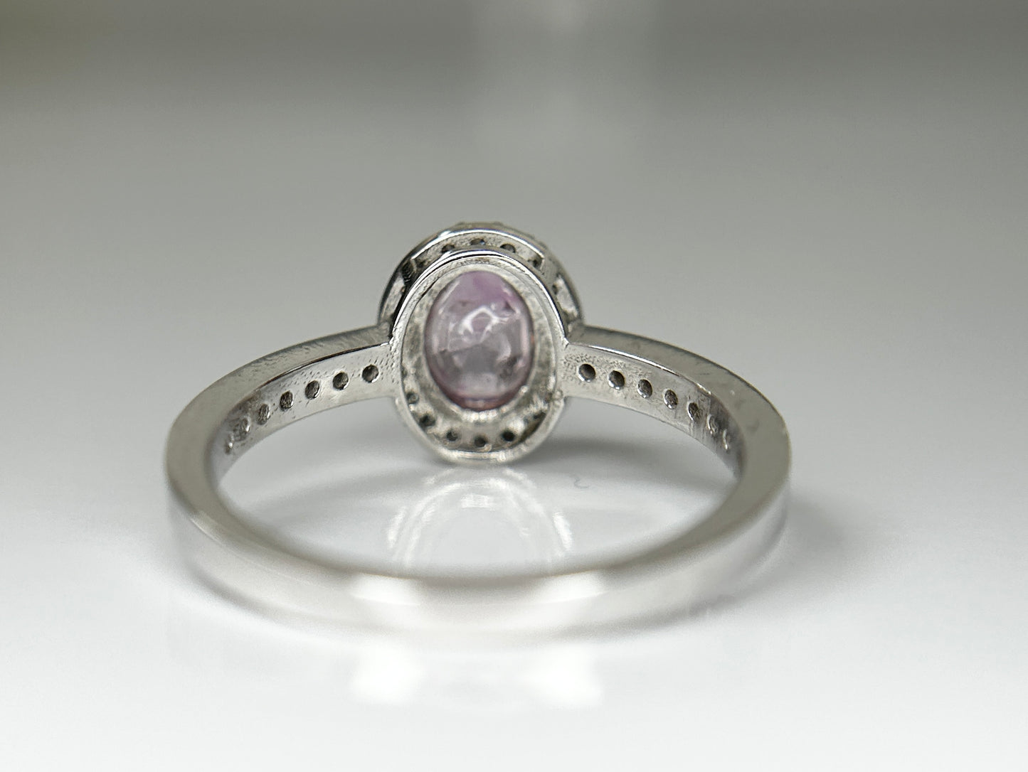 Beautiful Unheated/Untreated Ceylon Pink Sapphire With Diamonds & 18k White Gold