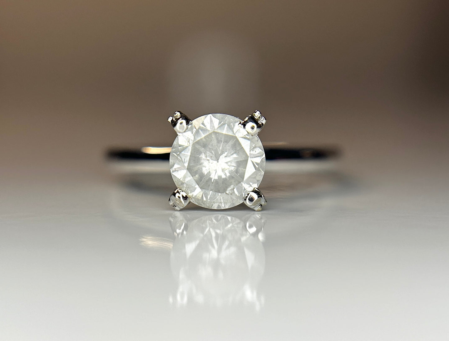 Beautiful 1.19ct Untreated Natural Solitaire Diamond & 18k Gold